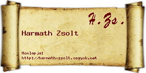 Harmath Zsolt névjegykártya